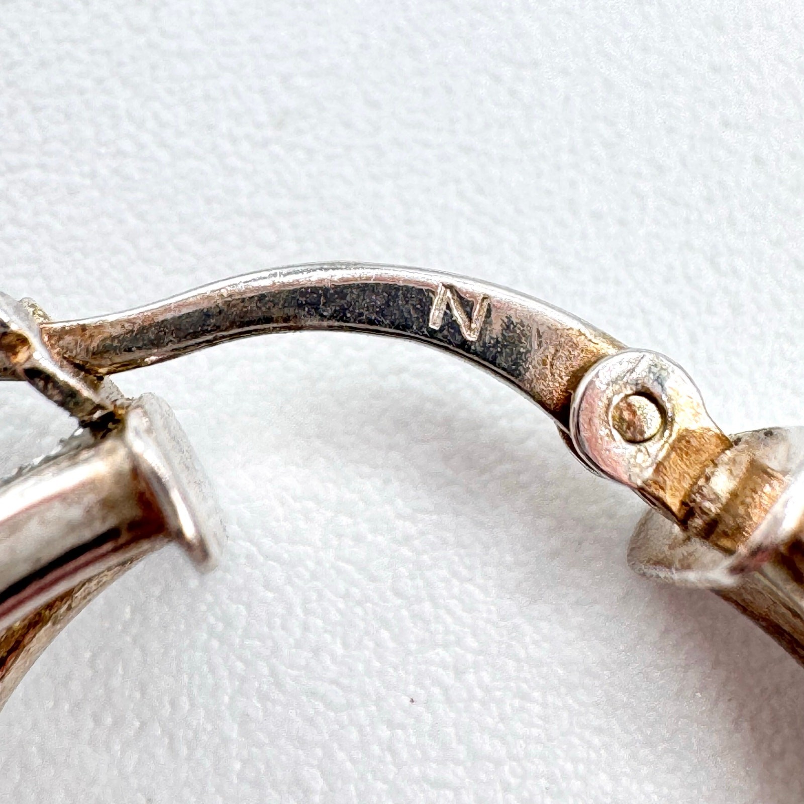 Glitter Silver Double Split Hoop Earrings Acid Te… - image 10