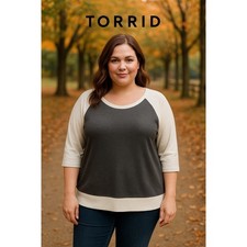 Torrid Gray Cream Zippered Sweatshirt Sz. 2X
