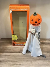 Vtg Telco Halloween Motionettes Illuminated Pumpkin Head Ghost Animated WORKS