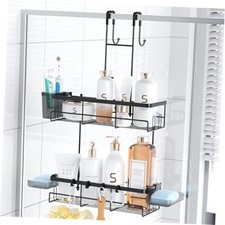 Over the Door Shower Caddy Hanging: No Drill Rustproof Shower Organizer Black
