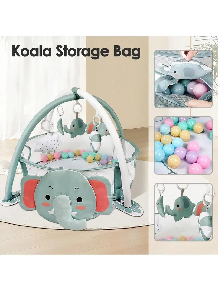 4-In-1 Baby Gym Tummy Time Mat For Floor Activity Gym Ball Pit Baby Toys - Image 3 of 4