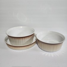 Set of 3 Corning Ware French Bisque F-3-B F-1-B F-5-B Excellent Round Casseroles