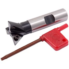 HHIP 2075-0506 3 Flute 60 Degree Indexable Dovetail Cutter, 1-3/8 x 5/ Shank