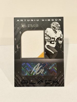 #ad 2020 Panini Black Antonio Gibson 199 RC 2 Color Rookie Patch Auto Silver Sig $17.50