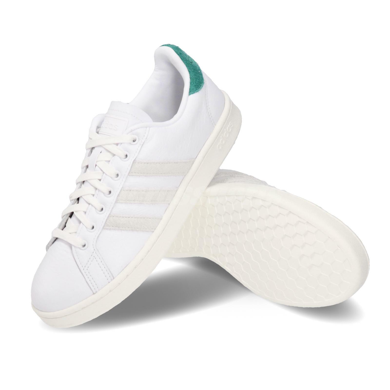 Size 9.5 - adidas Grand Court White Grey Green 2020 for sale online | eBay