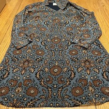 Cabi #3295 Provincial Shift Dress Women XS Multicolor Floral Long Sleeves Collar