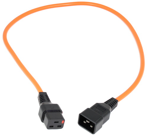 Cavo Estensione Alimentazione IEC C20 Spina Maschio a IEC C19 Femmina Lock Arancione 1m 1 metro - Foto 3 di 4