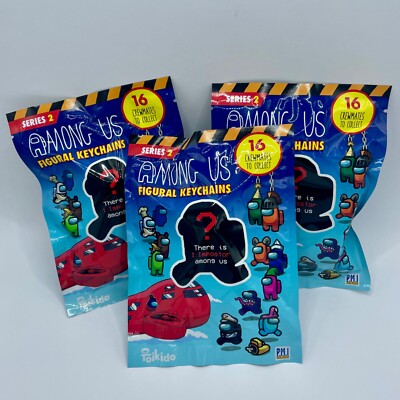 3 STÜCK AMONG US FIGURAL KEYCHAINS SERIES 2 BLINDPACK - 16 Crewmates to collect