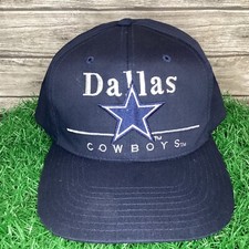 Vintage Dallas Cowboys Snapback Hat Blue NFL Eastport Split Bar Script 90s