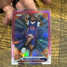 MARCUS SASSER 2023-24 Topps Chrome 🏀 PINK REFRACTOR Rookie #140 Detroit Pistons