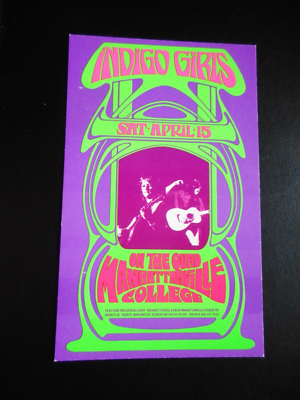 Indigo Girls concert card 4.5x 6