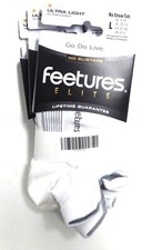 3 x Feetures Elite Ultra Light No Show Tab White Large