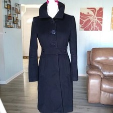 Club Monaco Black 80% Wool Blend Peacoat Size S