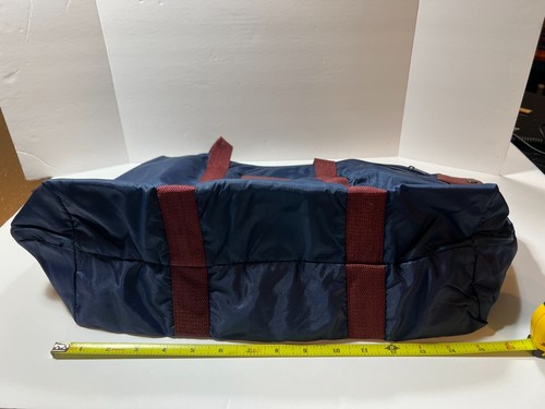 Vintage Pierre Cardin Paris New York Tote Travel Bag Navy Nylon Zipper NEW 19465 - Picture 6 of 7
