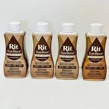 Rit DyeMore Liquid Dye, Synthetic Fiber Dye  Chocolate Brown 7 oz LOT OF 4