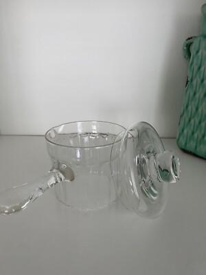 食器 REIJMYRE GLASS POT Vintage Glass Pot With Lid Handmade In Sweden Ovenproof 16 Oz By