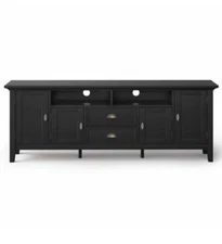 SIMPLIHOME Redmond 72 Inches SOLID WOOD Universal TV Stand Wide , Farmhouse