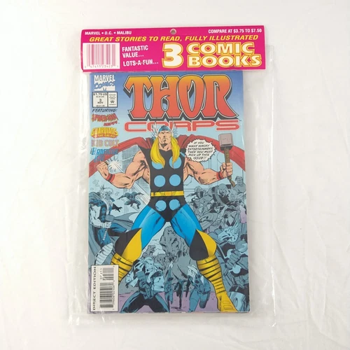 Vintage 3 Sealed Marvel Comics 1993 Thor Corps 2 3 Secret Defenders 9 Lot