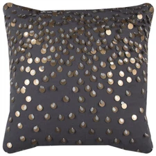 New Rizzy Home One of a Kind Decorative Pillow Grey with Copper Sequins 20 x 20"