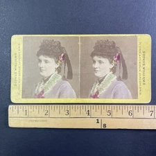 Agnes Klitz Hand Colored Portrait Stereoview Sophus Williams c1860s Y10979