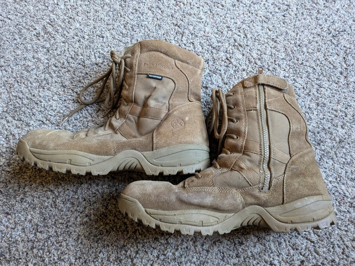 Smith and Wesson Coyote Tacticle Boots Smith & Wesson Breach 2.0 8” Side Zip 810203 Mens Beige Wide  main image 4