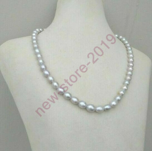 17" Exceptional Fine 5-6mm South Sea Gray Pearl Necklace 14K Gold P - 第 1/5 張圖片