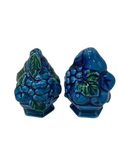 Vintage Inarco Kitsch Blue Mood Indigo Salt Pepper Shakers Set E-2371 Japan