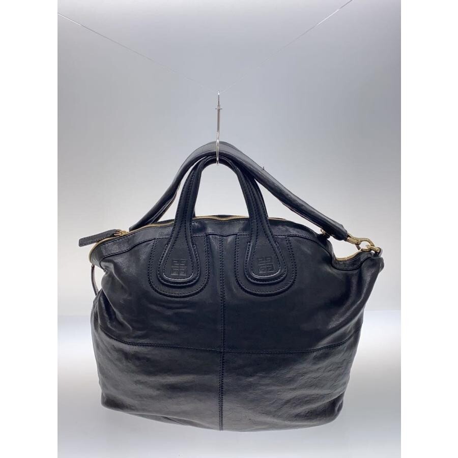 GIVENCHY Nightingale 4G Logo Handbag Tote Bag Black Leather 2WAY