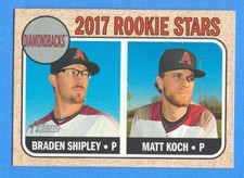 2017 Topps Heritage #384 Braden Shipley/Matt Koch Diamondbacks Rookie Stars