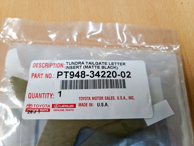 2022 Tundra Tailgate Insert Badge Black Emblem Genuine Toyota PT948 