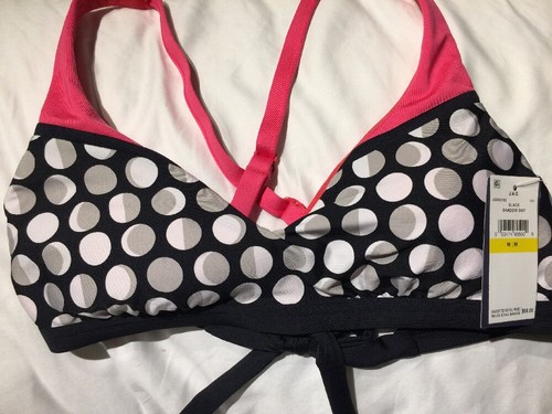 NWT $68 JAG swimsuit bikini bra top Size M Black Shadow Dot - Picture 3 of 4