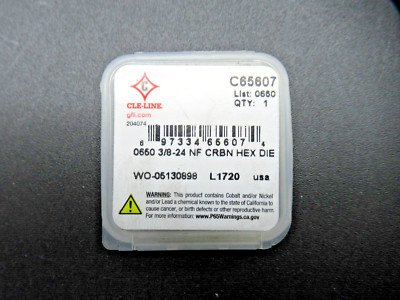 CLE-LINE C65607 / 20X670 Hex Fixed Die, UNF, Die Thread Size: 3/8''-24