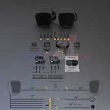 6" Waterproof Bluetooth ATV UTV RZR Polaris Stereo 2 Speakers Audio System Radio