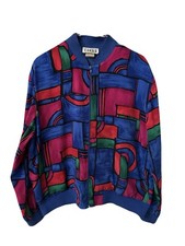 Vintage 90s Teddi Colorful Lightweight Full Zip Jacket Windbreaker Womens Large