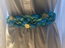 Vintage Boho Braided 80  s Waist Belt Colorful Women  s Belt