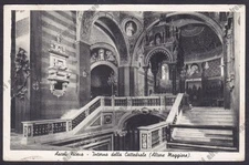 ASCOLI PICENO CITTÀ 22 INTERNO CHIESA ALTARE Cartolina viaggiata 1943