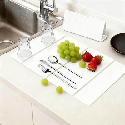 Stone Dish Drying Mat for Kitchen Counter，24x16 Collapsible Diatomaceous Eart...