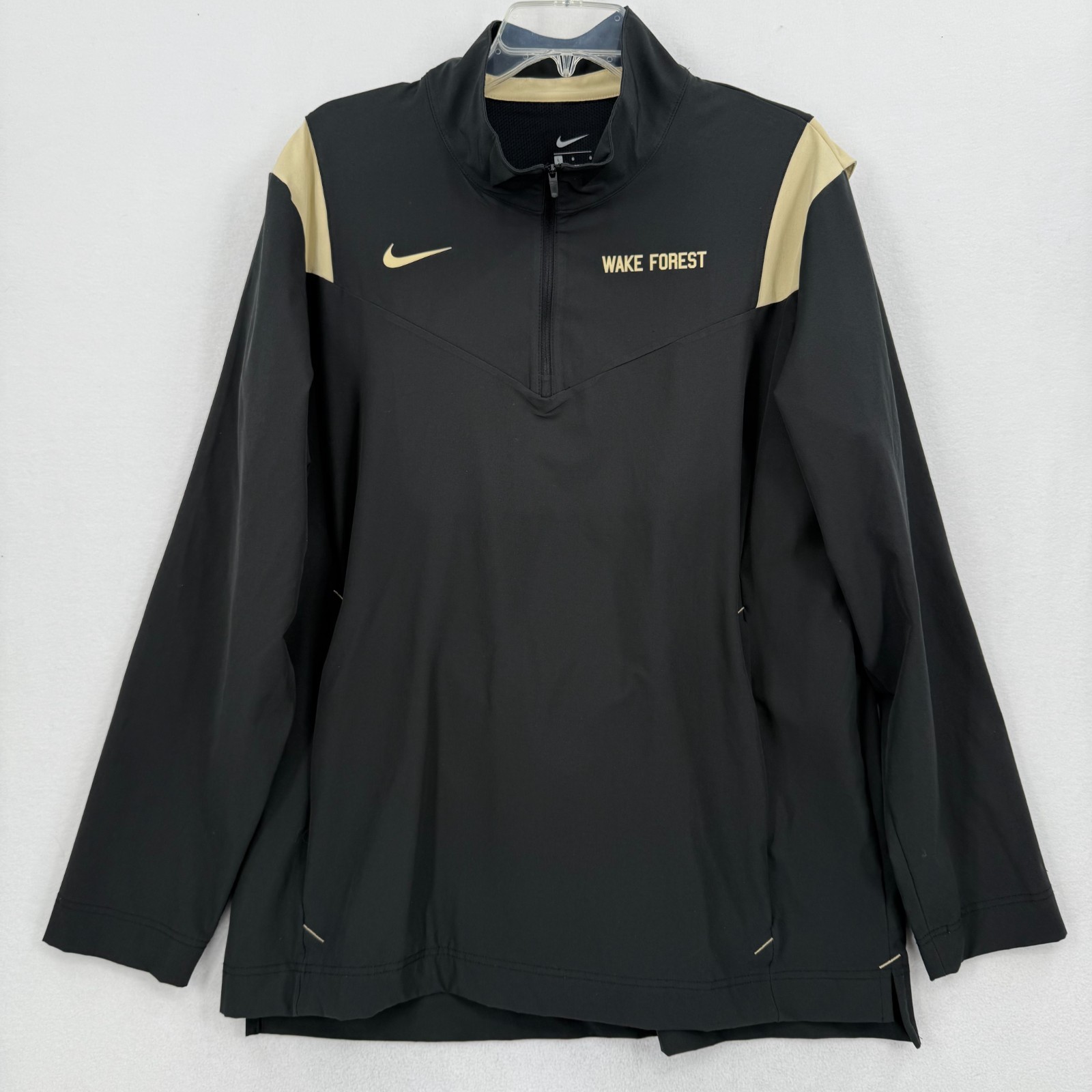 SACAI X NIKE Nike Wake Forest Giacca Pullover Uomo 1 4 Zip Nero Oro CW3428 016 Large