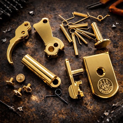 Beretta 92 96 Inox 24K Gold Plated Parts Kit Hammer Trigger Pins Mag Plate Set
