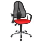 Topstar Bürostuhl Point 60 Netz Plus, G210 Stoff rot, Gestell chrom