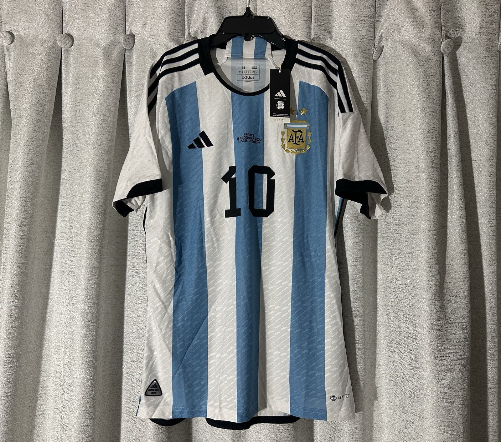 Argentina 2022 Home #10 Messi Adidas Heat.Rdy Authentic Jersey Size M NWT HF2157