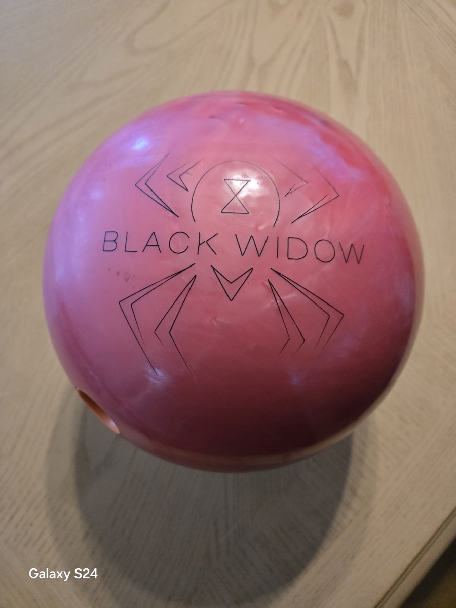 15 pound bowling ball used-hammer Black widow pink reactive | eBay