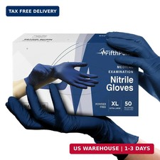 Gloves Disposable Latex Free Navy Nitrile Gloves X Large, 50 Count - Powder Free