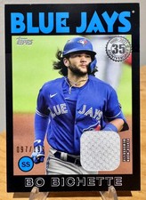 2021 Topps Bo Bichette Game Used Patch Black 1986 Throwback Relic /199 Blue Jays