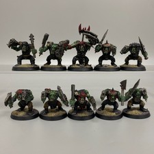 10 ORK BOYZ WARHAMMER 40,000 SPACE ORKS TROOPS NOB GREENSKINS CHOPPA 40K MOB