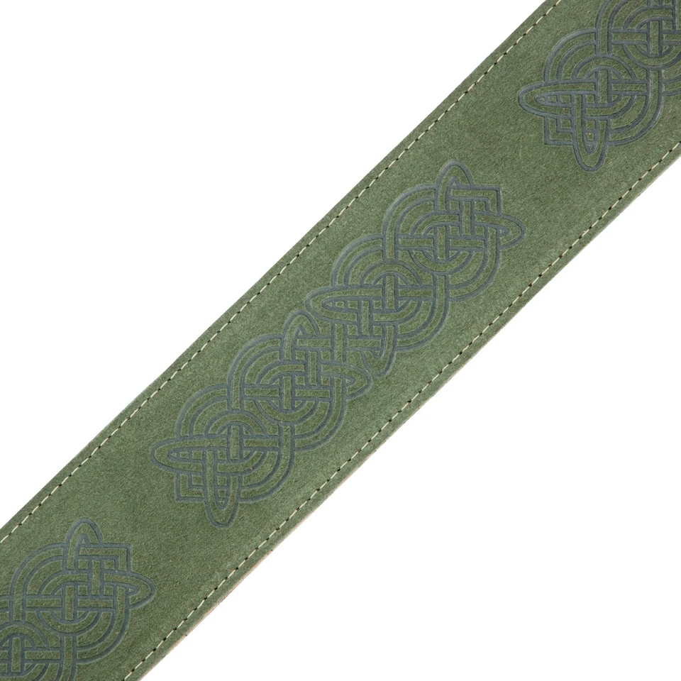 Correa de guitarra Levy's de 2,5 pulgadas de ancho de gamuza verde ajustable de 44 a 56 pulgadas Foto 3 de 4