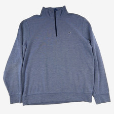 Vineyard Vines Sweater Mens L Blue 1/4 Zip Mo...