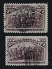 CKStamps: US Stamps Collection Scott#231 231a 2c Columbian Used #231a Broken Hat