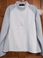 Under Armour Women's White Gray Quilted 1/4 Zip ColdGear Size Large XL