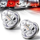 2x White Red LED Watermelon Lights Clearance Truck Trailer Side Marker Light